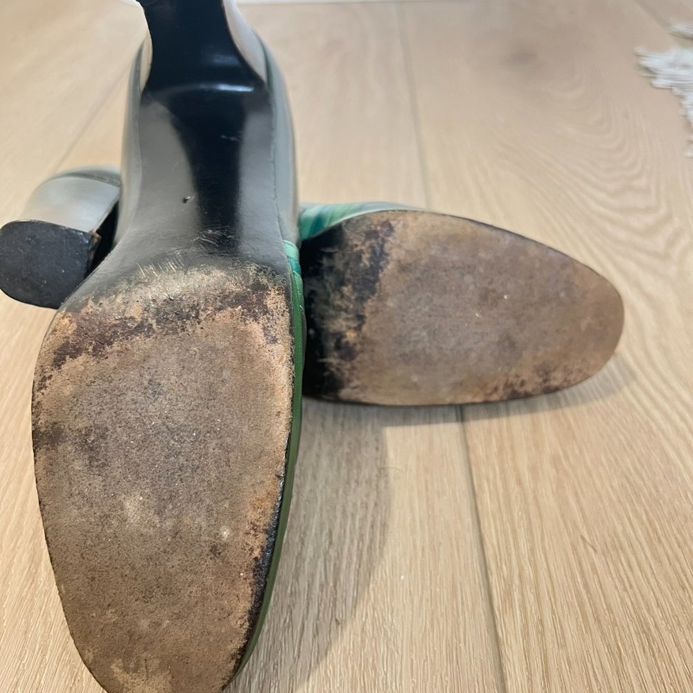 Vintage Mishelle of Roma Green leather pumps - Picture 8 of 11